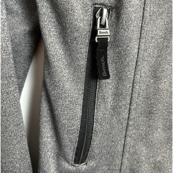 Bench Urbanwear Asymmetric Zip Front Jacket Sweater Grey/Pink Funnel Neck Sz M - Picture 4 of 6